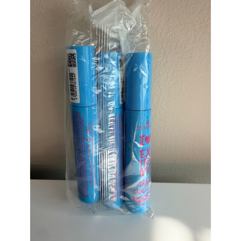 Essence Mascara Lot of 3 12ml Black I Love Extreme Crazy Volume Waterproof NWT